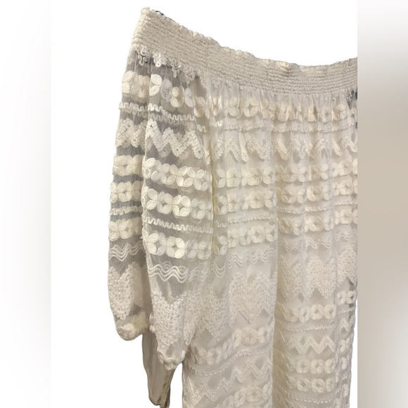 Trina Turk hoku embroidery lace off shoulder mini dress size M - Picture 9 of 13